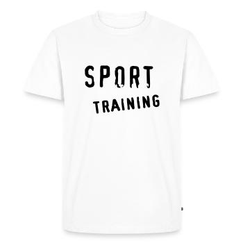 SPORT FITNESS TRAINING - Men's Premium Organic T-Shirt - white - Front - Nico (187cm)