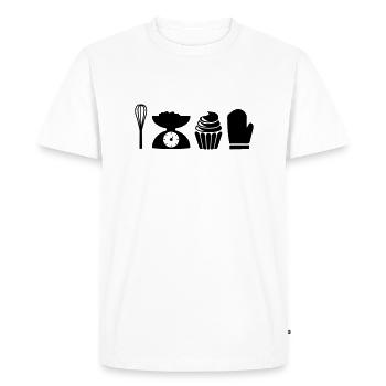 iconbaking - T-shirt Premium bio Homme - blanc - Devant - Nico (187cm)