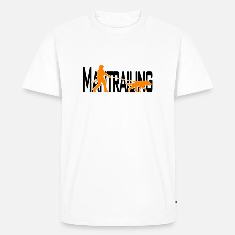 Mantrailing Orange/Schwarz - Männer Premium Bio T-Shirt - Weiß