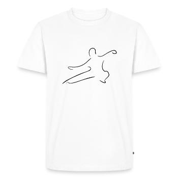 Qi Gong Line Art - Minimaliste - T-shirt Premium bio Homme - blanc - Devant - Nico (187cm)