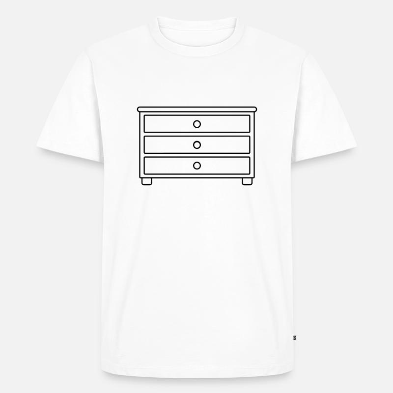 Möbelstück Schubladen Kommode Design - Männer Premium Bio T-Shirt - Weiß