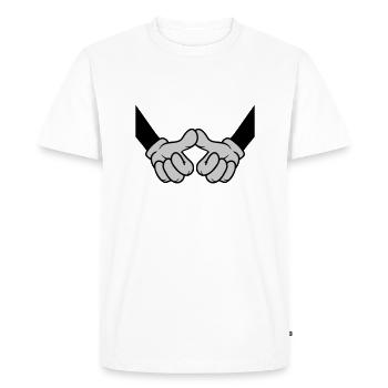 Les pouces touchent les amis bienvenus - T-shirt Premium bio Homme - blanc - Devant - Nico (187cm)