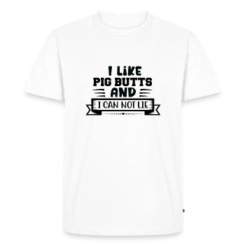 J’aime les mégots de cochon et je ne peux pas mentir - T-shirt Premium bio Homme - blanc - Devant - Nico (187cm)