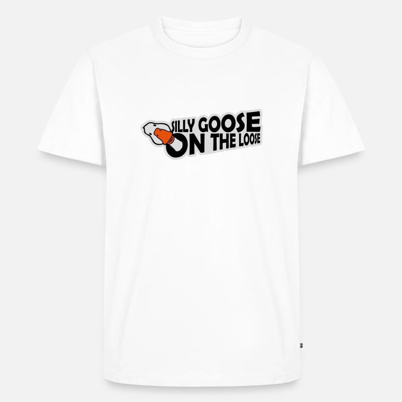 goose on the loose - Männer Premium Bio T-Shirt - Weiß
