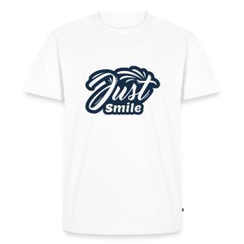 Juste sourire - T-shirt Premium bio Homme - blanc - Devant - Nico (187cm)