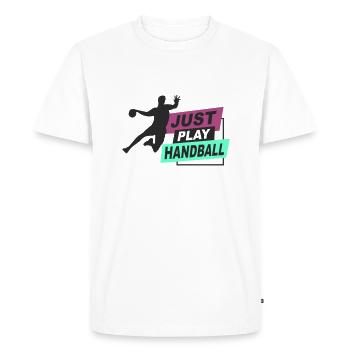Handball - just play handball - Men's Premium Organic T-Shirt - white - Front - Nico (187cm)