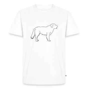 Golden Retriever Lineart 1 - T-shirt Premium bio Homme - blanc - Devant - Nico (187cm)