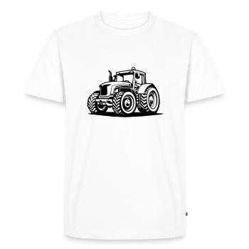 Tractor Drawing - Men's Premium Organic T-Shirt - white - Front - Nico (187cm)