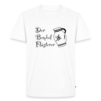 Der Bembelflüsterer - Pssst! Horsche ma her! #FFM - Männer Premium Bio T-Shirt - Weiß - Vorne - Nico (187cm)
