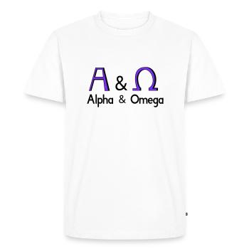 Alpha et Oméga - T-shirt Premium bio Homme - blanc - Devant - Nico (187cm)