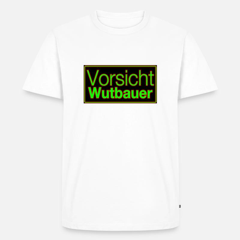 Vorsicht Wutbauer! - Männer Premium Bio T-Shirt - Weiß