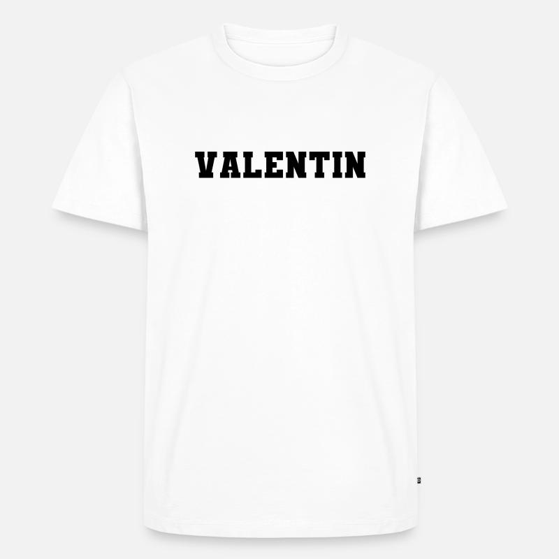 Name - Valentin - Männer Premium Bio T-Shirt - Weiß
