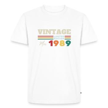 Vintage mai 1989 cadeau anniversaire - T-shirt Premium bio Homme - blanc - Devant - Nico (187cm)