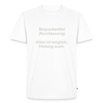 Summary of the package leaflet - Men's Premium Organic T-Shirt - white - Front - Nico (187cm)