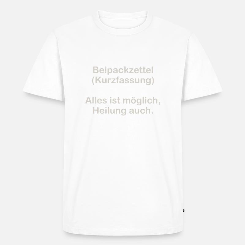 Kurzfassung Beipackzettel - Männer Premium Bio T-Shirt - Weiß