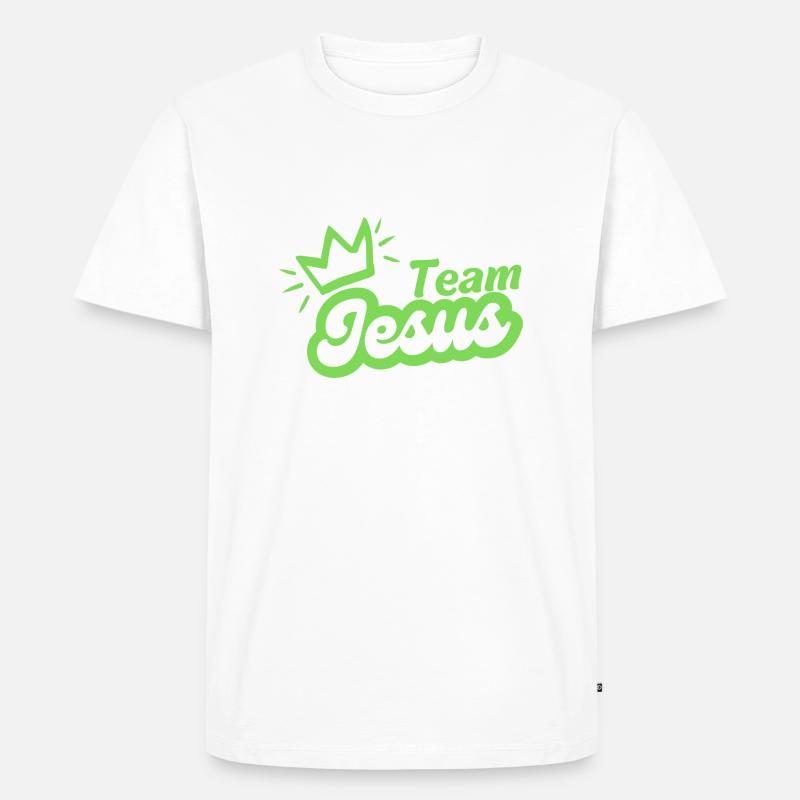 Team Jesus mit Krone - Männer Premium Bio T-Shirt - Weiß