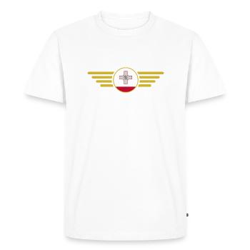 I Love Malta, Elegance Style Design T-Shirt - Men's Premium Organic T-Shirt - white - Front - Nico (187cm)