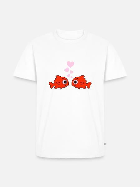 Comic Pisces in Love - Men's Premium Organic T-Shirt - white
