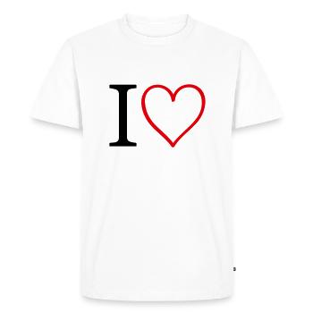 Cœur I Cœur - T-shirt Premium bio Homme - blanc - Devant - Nico (187cm)
