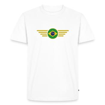 I Love Brazil, Elegance Style Design T-Shirt - Men's Premium Organic T-Shirt - white - Front - Nico (187cm)