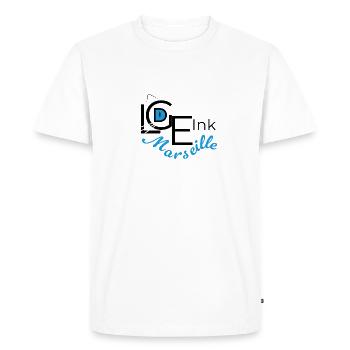 LGDE Ink - L’Œil Félin - T-shirt Premium bio Homme - blanc - Devant - Nico (187cm)
