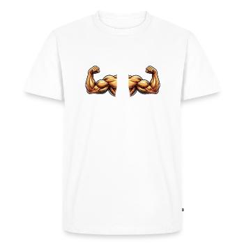 Biceps 2 - T-shirt Premium bio Homme - blanc - Devant - Nico (187cm)