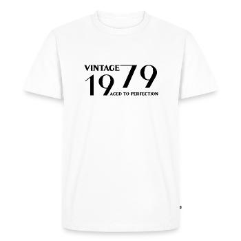 Vintage 1979 aged to perfection - Men's Premium Organic T-Shirt - white - Front - Nico (187cm)