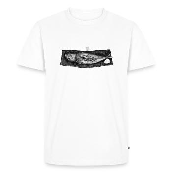 Saba Shioyaki Japanese Fish Illustration - Men's Premium Organic T-Shirt - white - Front - Nico (187cm)