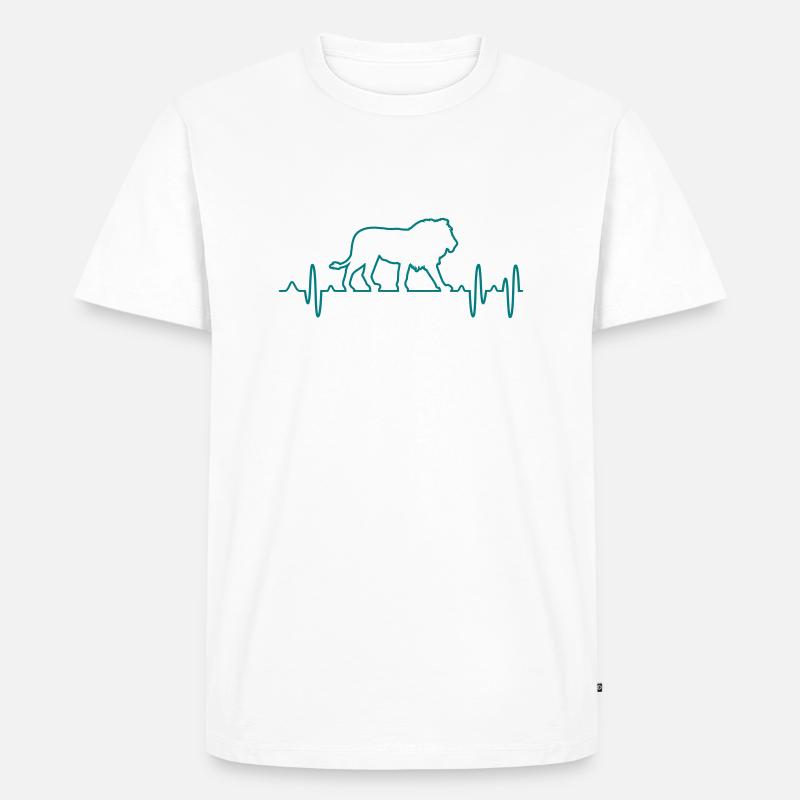 Löwe - Männer Premium Bio T-Shirt - Weiß