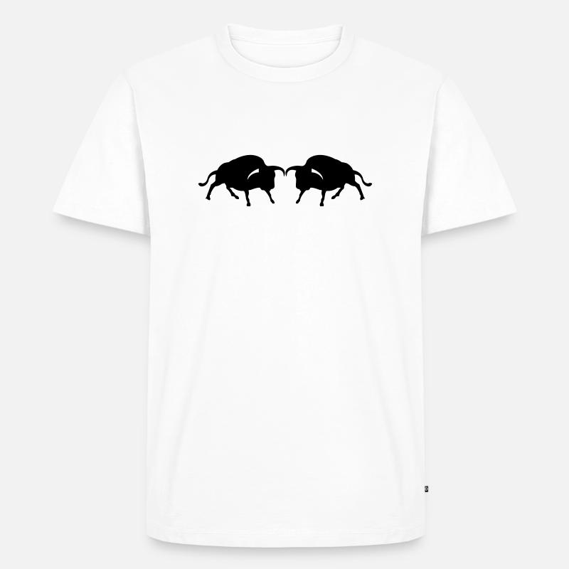 stier2 - Männer Premium Bio T-Shirt - Weiß