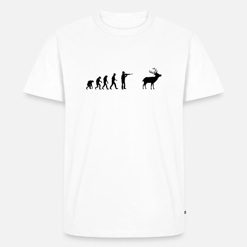 jäger evolution - Männer Premium Bio T-Shirt - Weiß