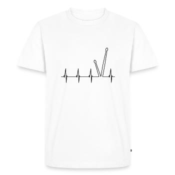Drumsticks heartbeat, love of drums - Men's Premium Organic T-Shirt - white - Front - Nico (187cm)