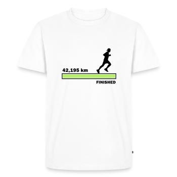 42.195 km parcourus - T-shirt Premium bio Homme - blanc - Devant - Nico (187cm)