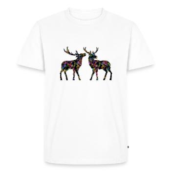 Les cerfs - T-shirt Premium bio Homme - blanc - Devant - Nico (187cm)