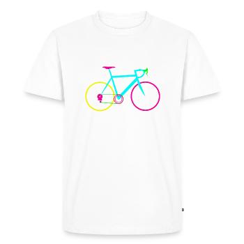 Vélo de course conception vélo en couleurs vives - T-shirt Premium bio Homme - blanc - Devant - Nico (187cm)