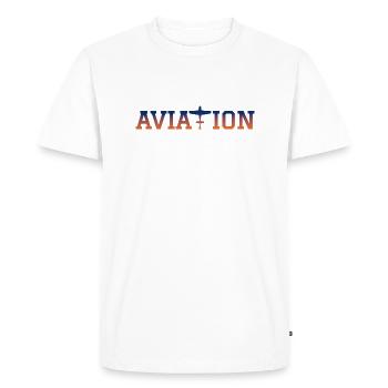 AVIATION avion - T-shirt Premium bio Homme - blanc - Devant - Nico (187cm)