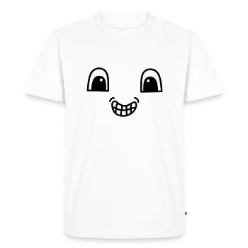 Cute face showing teeth - Men's Premium Organic T-Shirt - white - Front - Nico (187cm)