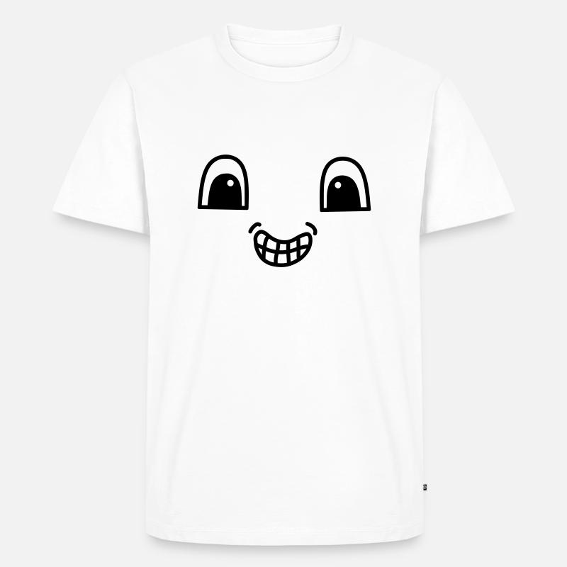 Cute face showing teeth - Männer Premium Bio T-Shirt - Weiß