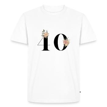 40th Anniversary Flowers (Gift of 40 years) - Men's Premium Organic T-Shirt - white - Front - Nico (187cm)