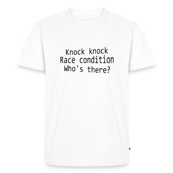 Knock Knock Race Condition - Men's Premium Organic T-Shirt - white - Front - Nico (187cm)