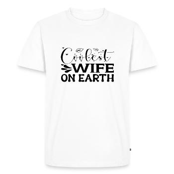 La femme la plus cool du monde - T-shirt Premium bio Homme - blanc - Devant - Nico (187cm)