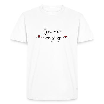 amazing - Men's Premium Organic T-Shirt - white - Front - Nico (187cm)