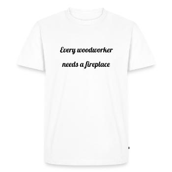 drôles d’artisans design joke bois forestier - T-shirt Premium bio Homme - blanc - Devant - Nico (187cm)