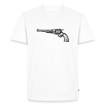 Old revolver - Men's Premium Organic T-Shirt - white - Front - Nico (187cm)