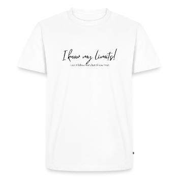 Know your limits - Men's Premium Organic T-Shirt - white - Front - Nico (187cm)