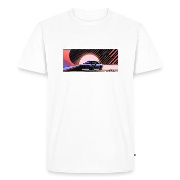 Synthwave sports car car since fiction future - Men's Premium Organic T-Shirt - white - Front - Nico (187cm)