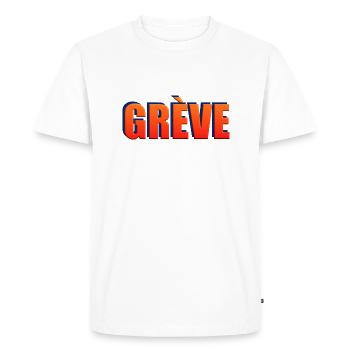 Grève - T-shirt Premium bio Homme - blanc - Devant - Nico (187cm)