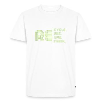 Recycle Reuse Renew Rethink Crisis Environmental - Men's Premium Organic T-Shirt - white - Front - Nico (187cm)