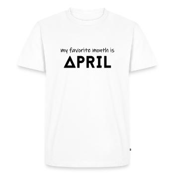 My favorite month is april - Men's Premium Organic T-Shirt - white - Front - Nico (187cm)