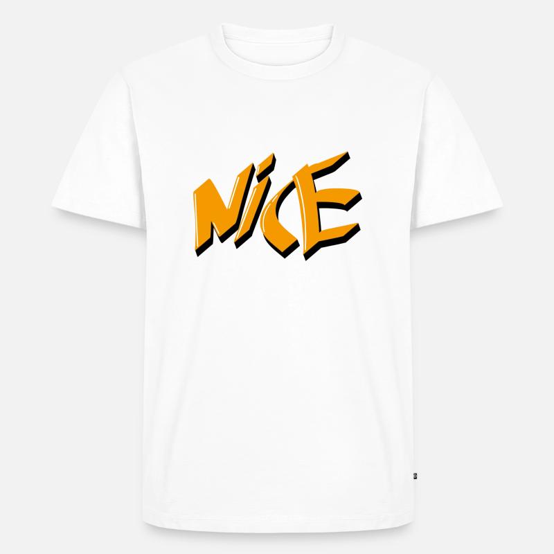Graffiti Schriftzug Nice - Männer Premium Bio T-Shirt - Weiß